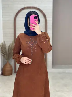 پیراهن جانا کبریتی قهوه ای
