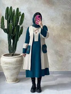 ست پاییزه سروا آبی کله غازی کرم