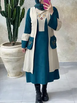 ست پاییزه سروا آبی کله غازی کرم