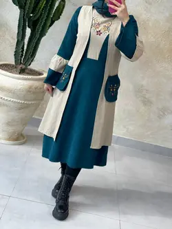 ست پاییزه سروا آبی کله غازی کرم