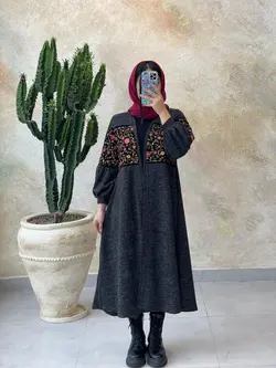 مانتو بابونه گلدوزی ذغالی