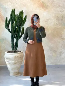 کت و سارافون مهر شتری یشمی