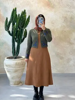 کت و سارافون مهر شتری یشمی