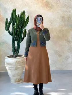کت و سارافون مهر شتری یشمی