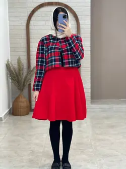 ست کت و دامن چهارخونه