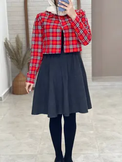 ست کت و دامن چهارخونه