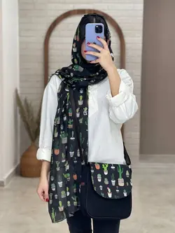 ست کیف و شال کاکتوس مشکی