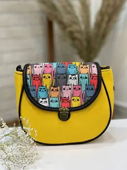 کیف پونه گربه رنگی زرد