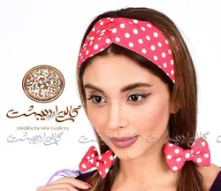 ست توربان و کش مو خالخالی قرمز