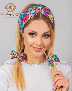 ست توربان و کش مو گلگلی درشت رنگی رنگی