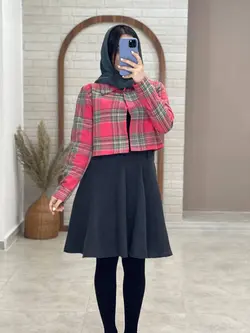 ست کت و دامن چهارخونه