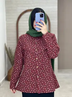 شومیز گل گلی زرشکی