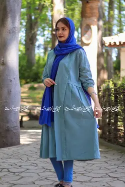 مانتو بهاره گلپر آبی اقیانوسی