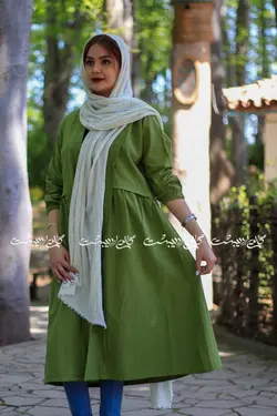 مانتو بهاره گلپر سبز روشن