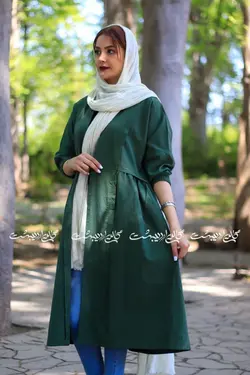 مانتو بهاره گلپر سبز یشمی