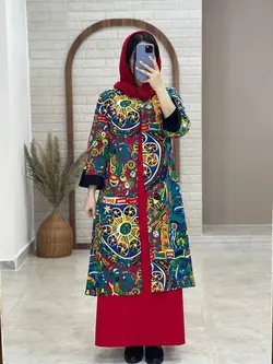 مانتو جیب در پیله رنگی رنگی