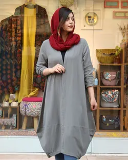 مانتو خمره ای طوسی