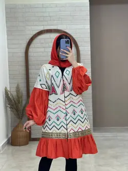 مانتو عروسکی پولک نارنجی