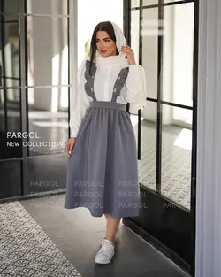 شومیز و دامن چلچله طوسی