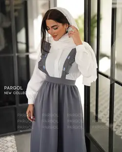 شومیز و دامن چلچله طوسی