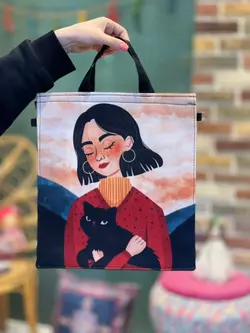 ساک دستی سرو دختر و گربه