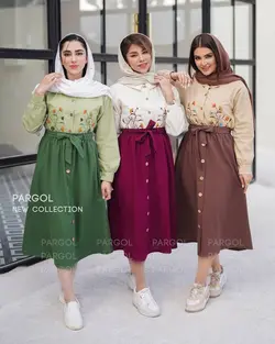 شومیز و دامن شمعدونی سرخابی