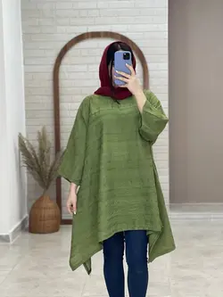 مانتو هنری جلو بسته سبز روشن