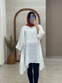 مانتو هنری جلو بسته سفید