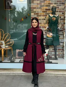 ست کاترینا پاییزه مشکی زرشکی