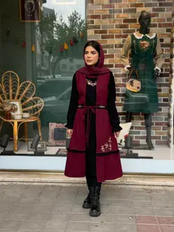ست کاترینا پاییزه مشکی زرشکی