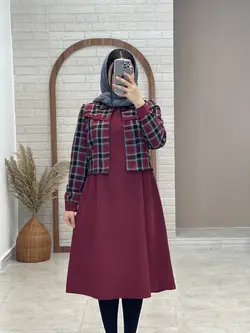 کت و سارافون شاپرک زرشکی