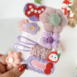 پک گیره پولیشی گل و پاپیون خال خالی(بنفش)