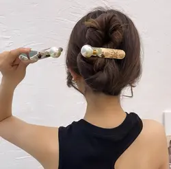 کلیپس انبری فلزی تک مروارید LARGE _ NEW