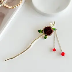 کانزاشی فلزی تک گل رز آویزدار (FENG.Y)