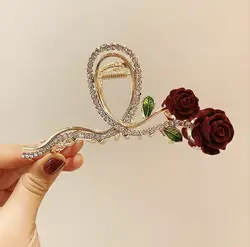 کلیپس فلزی مجلسی گل رزقرمز FENG.Y