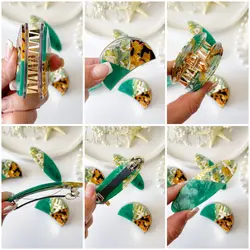 ست کلیپس و گیره فرانسوی اعلا طرح خرده شیشه (Vip)