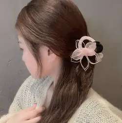 کلیپس گل و حریر کریستالی لاکچری