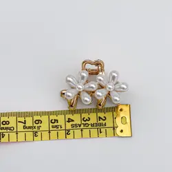 مینی کلیپس فلزی شکوفه مرواریدی