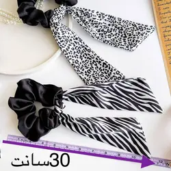 اسکرانچی ساتن دنباله دار (BLACK AND WHITE)