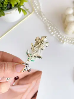 گیره پنسی مجلسی گل رز سفید