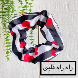 کش اسکرانچی ساتن اعلا طرح قلبی