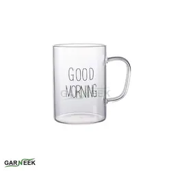 لیوان پیرکس گود مورنینگ سایز بزرگ - قهوه گارنیک