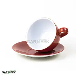 فنجان نعلبکی لته رنگی - قهوه گارنیک