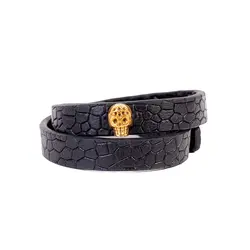 دستبند چرمی دستدوز جمجمه (Jomjome)