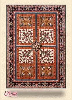 ساوین کلکسیون گبه باغ انار آبی 1/5*2/25