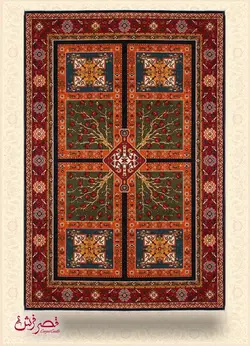 ساوین کلکسیون گبه باغ انار سرمه ای 1/5*2/25
