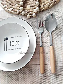سرويس قاشق چنگال دسته چوبی