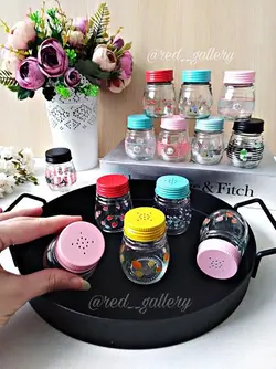 نمکدان و ادویه پاش شیشه ای تایلی