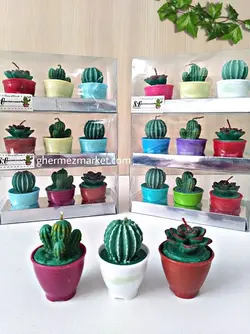 شمع کاکتوس سه تایی