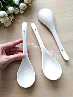 قاشق آجیل و خورش چینی سفید